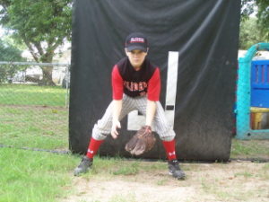 youth baseball ready position